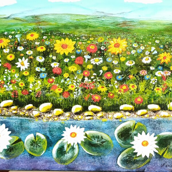 Blumenwiese am Wasser